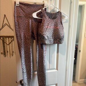 Peloton Gray and Pink Workout Set